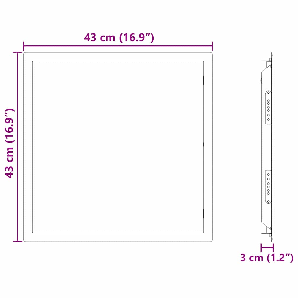 Zugangsklappe 2 pcs Weiß 23 x 23 x 3 cm Stahl