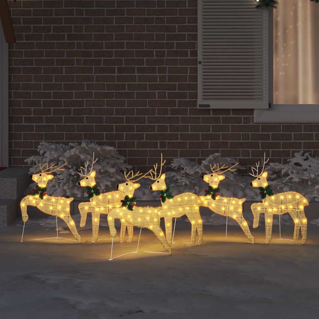 LED Rentiere 4 pcs Gold Stoff