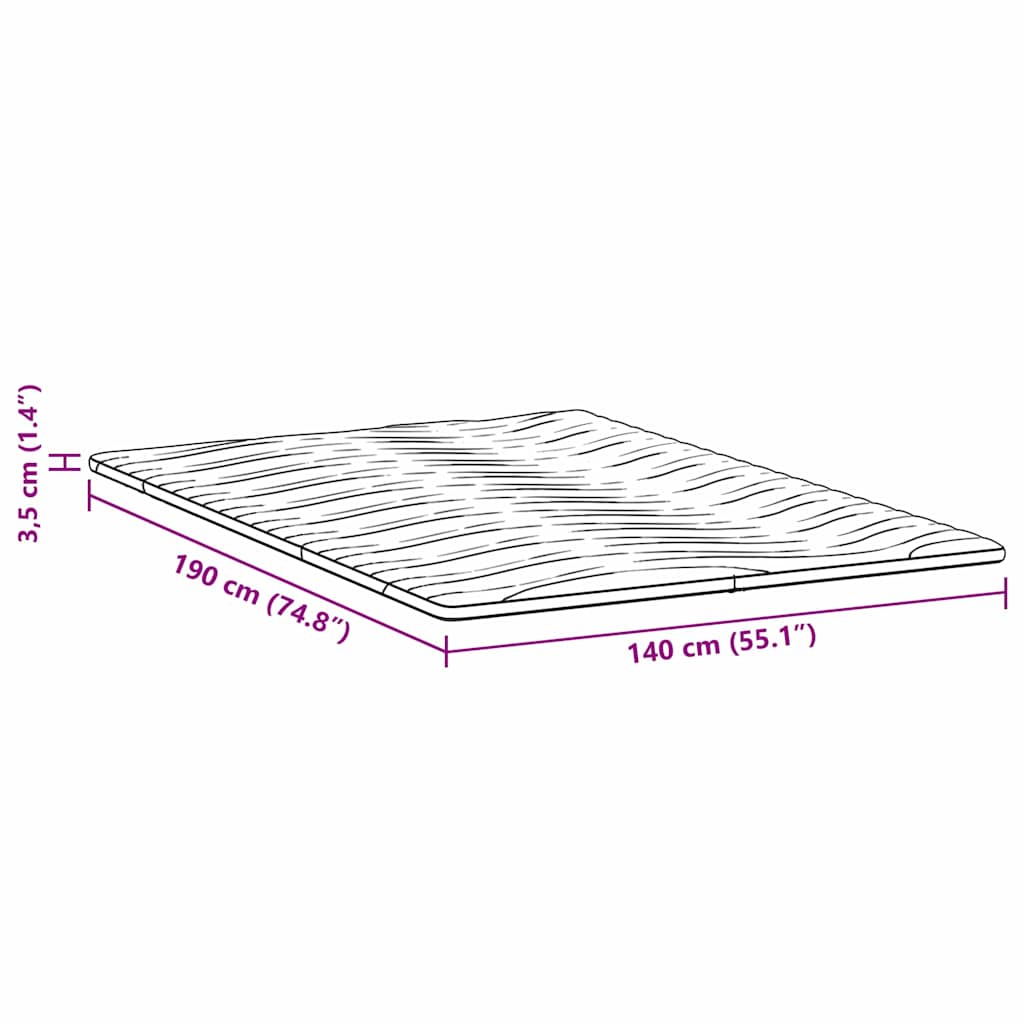 Matratzenauflage Weiß 70 x 200 cm Strickstoff