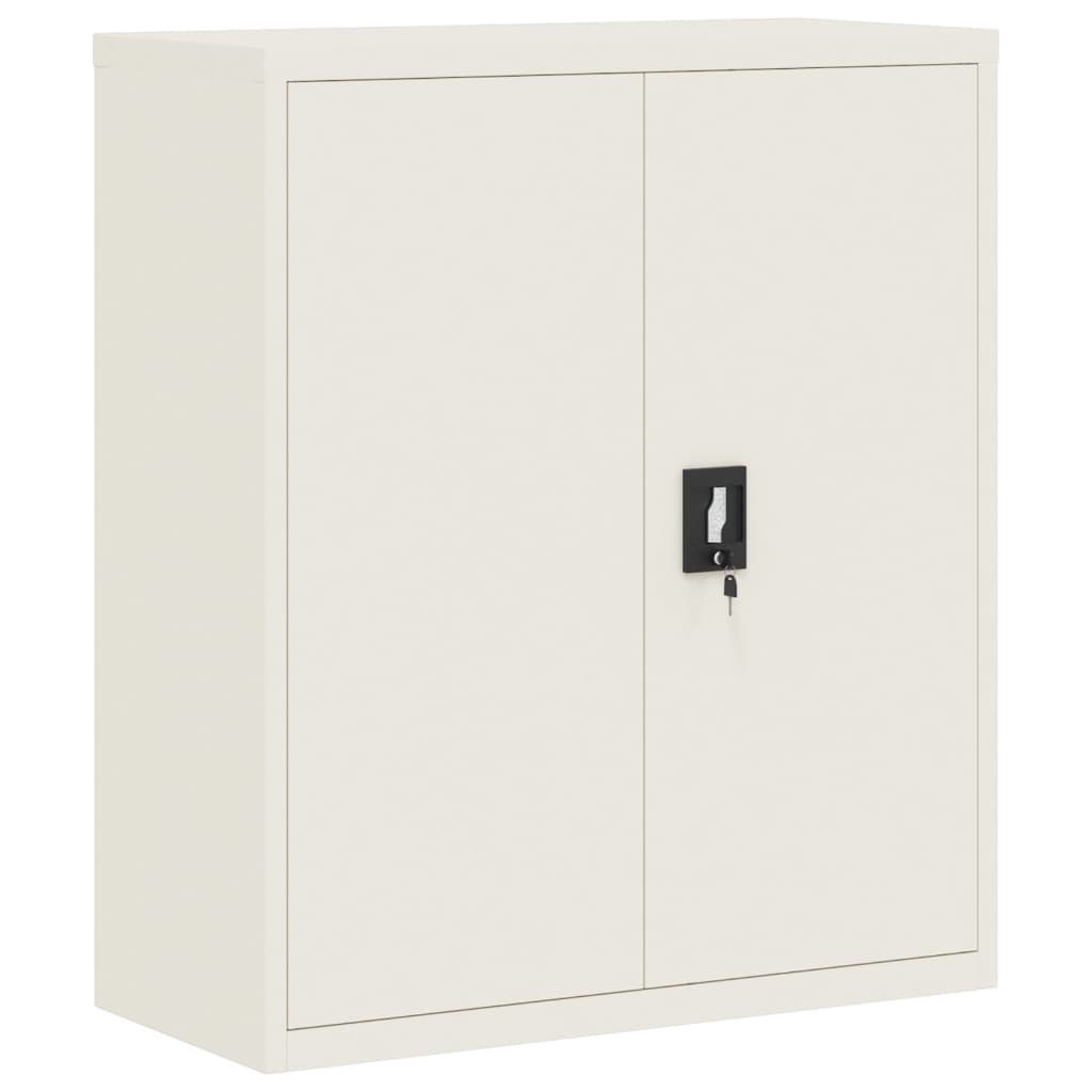 Aktenschrank mit 2 Türen Grau 90 cm Stahl