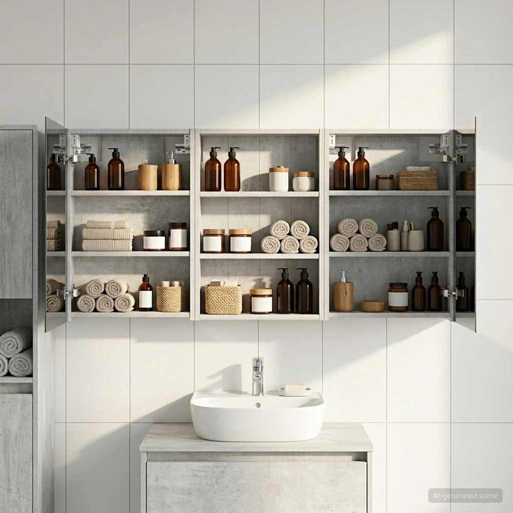 Badezimmerschrank-Set 3 pcs 80 x 10,5 x 50 cm Holzwerkstoff