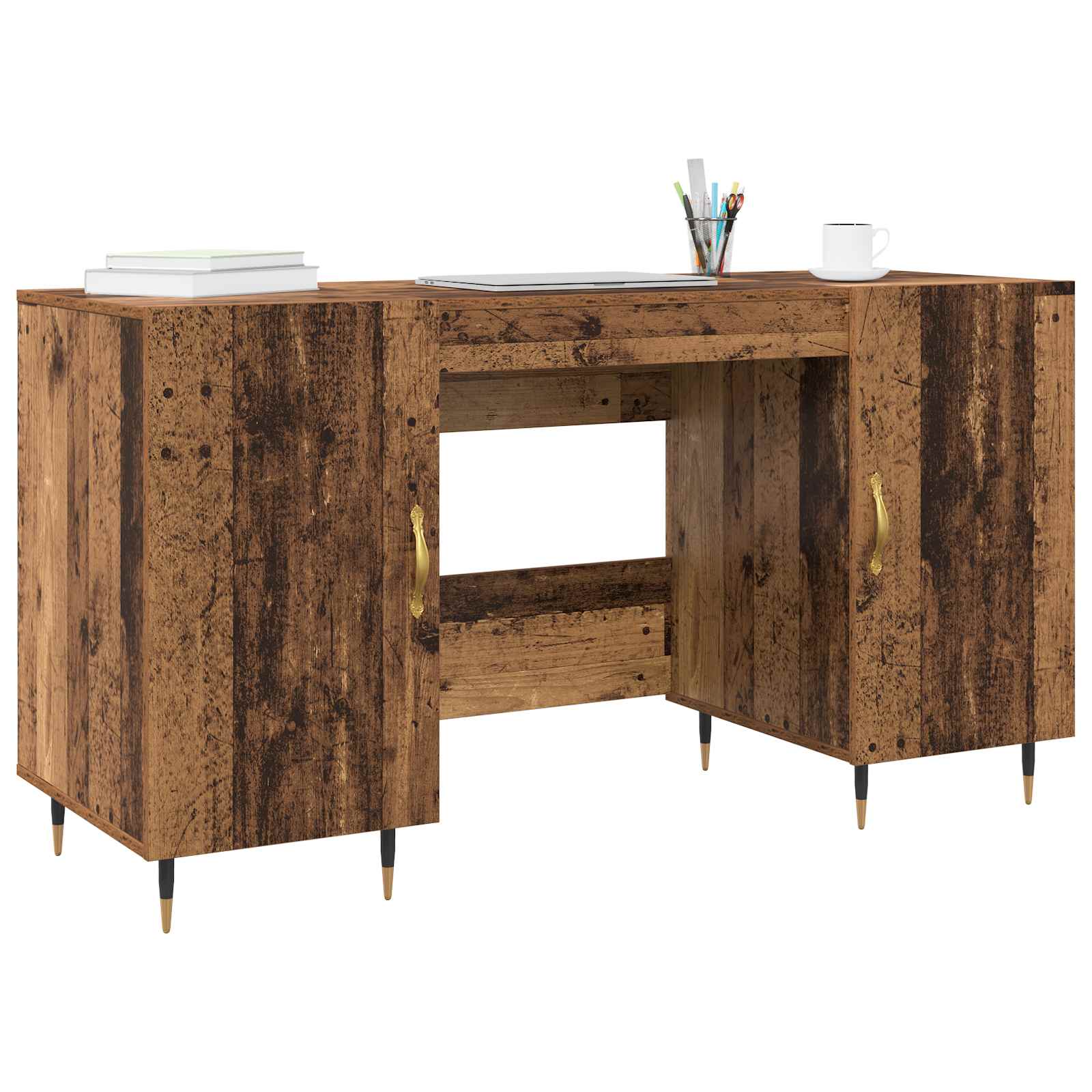 Schreibtisch Betongrau 140x50x75 cm Holzwerkstoff