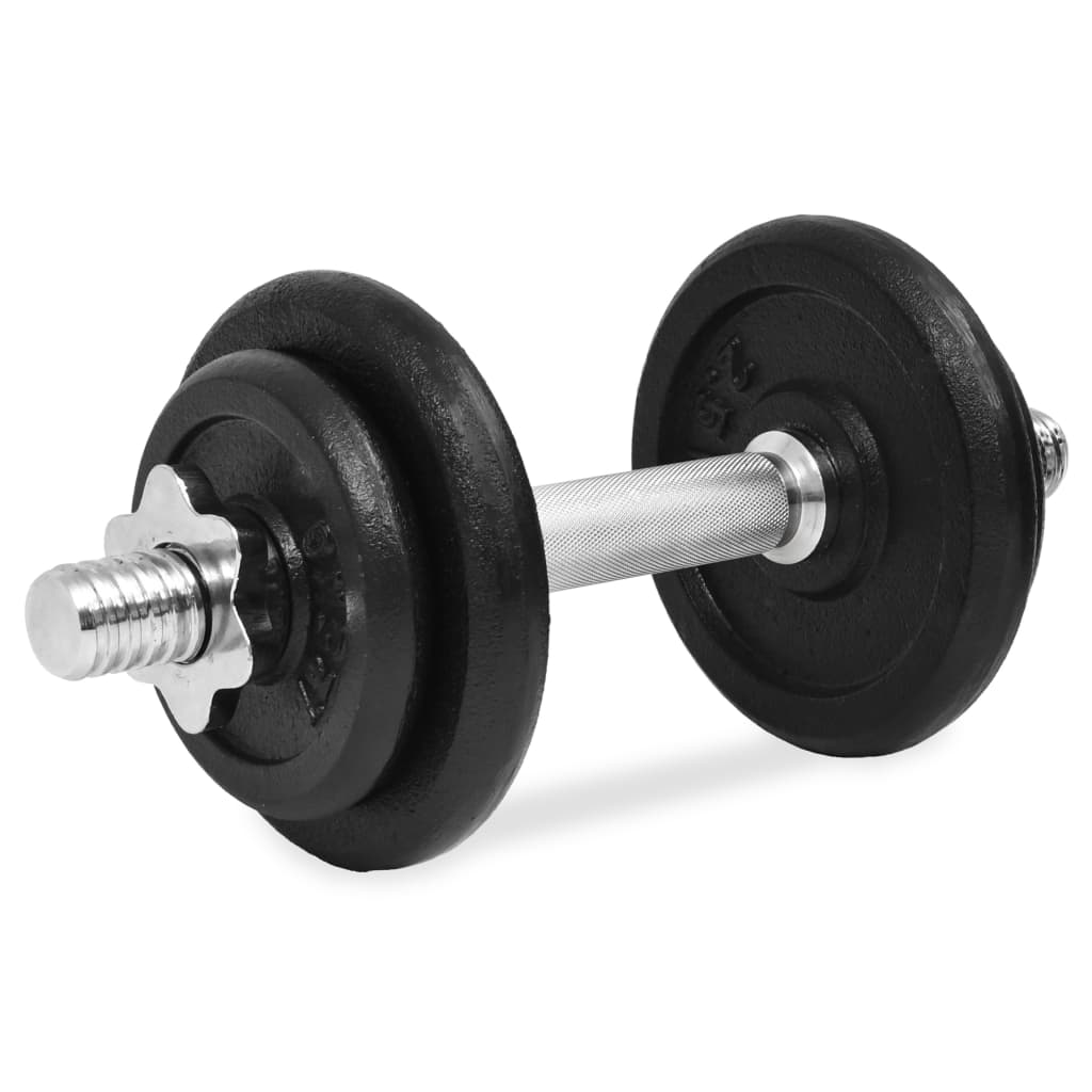 Kurzhantel mit Hantelscheiben 40 kg Gusseisen & Stahl verchromt