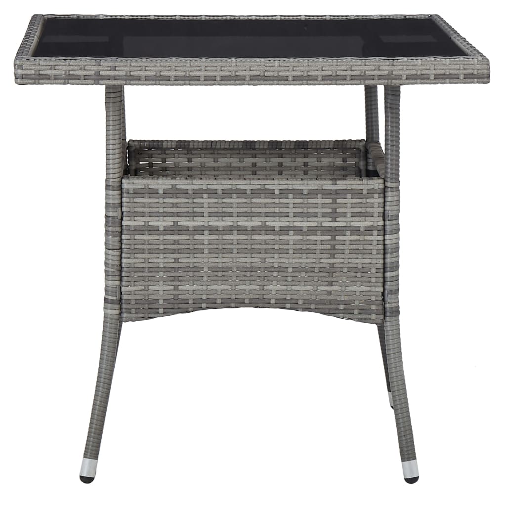 Garten-Esstisch Braun Poly Rattan