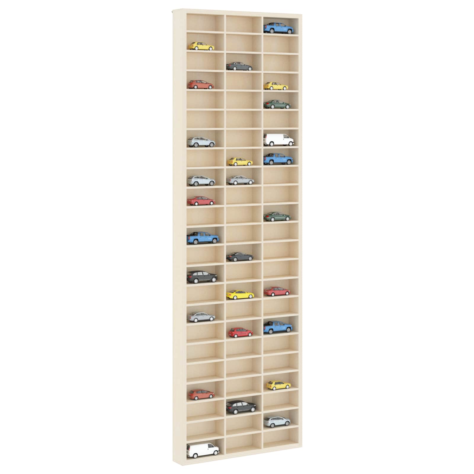 Sammlervitrine aus Holz mit 90 Fächern 50,5 x 4,5 x 79 cm