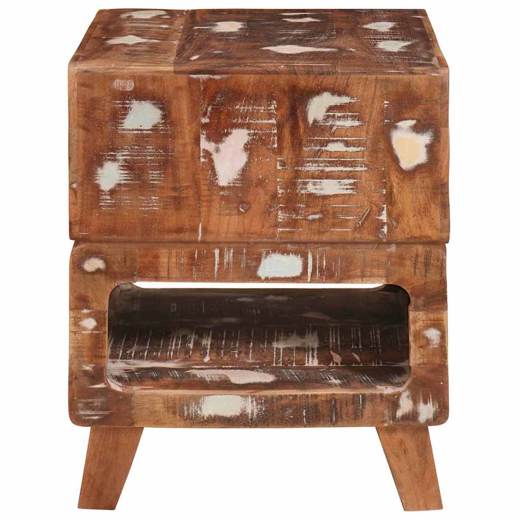 Beistelltisch mit Regal Braun 40 x 40 x 49 cm Massivholz Mango