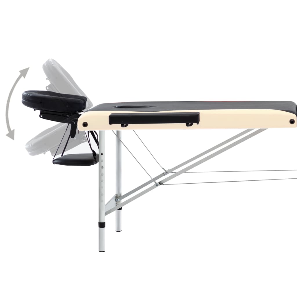 Massagetisch Klappbar 3 Zonen Aluminium Dunkellila