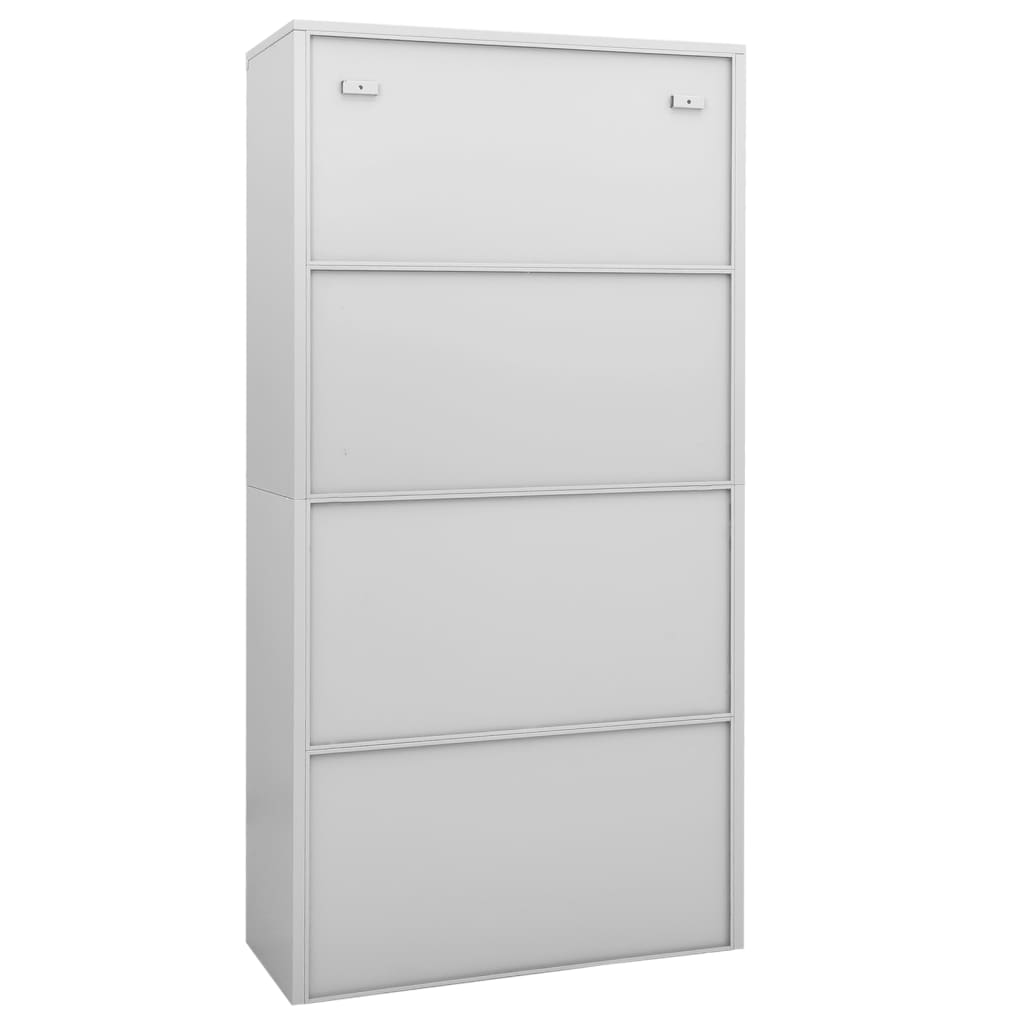 Büroschrank Weiß 90x40x180 cm Stahl und Hartglas