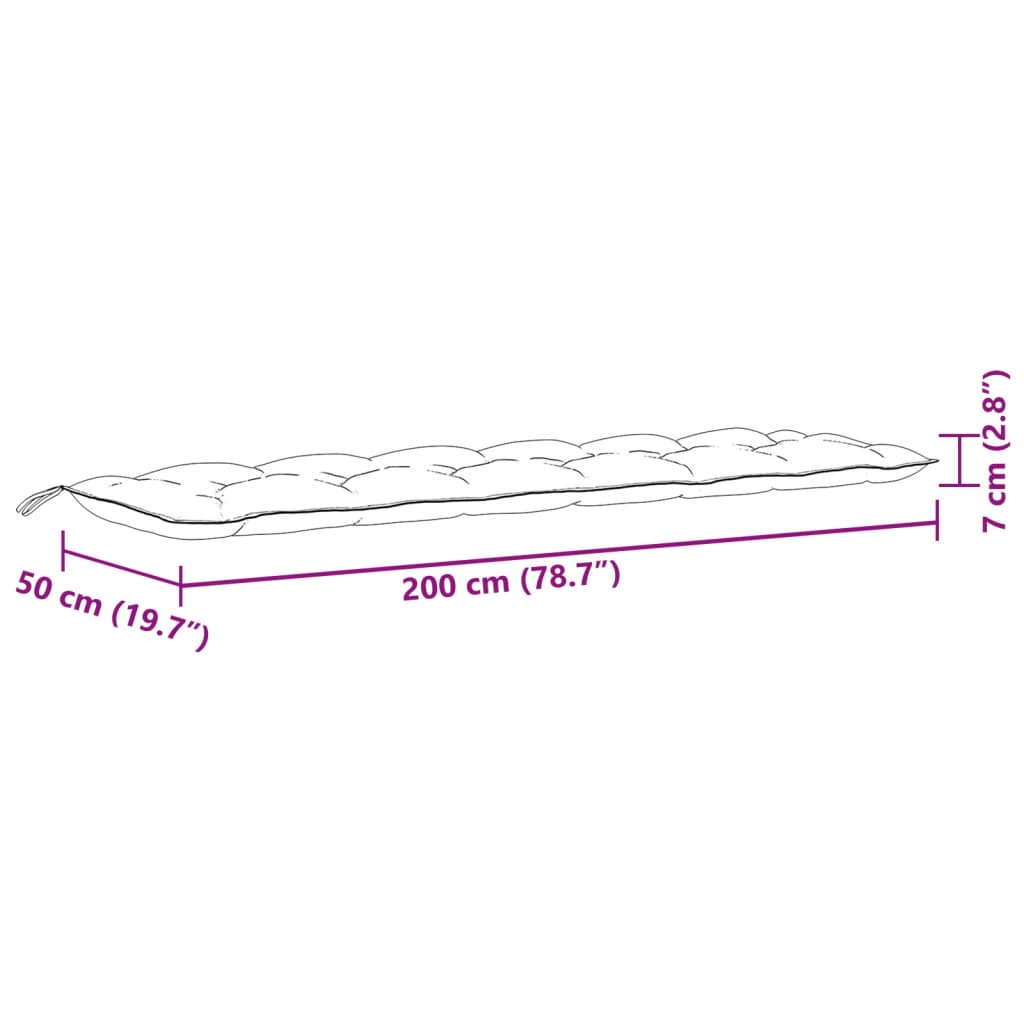 Gartenbank-Auflagen 2 Stk. Melange Anthrazit 100x50x7 cm Stoff