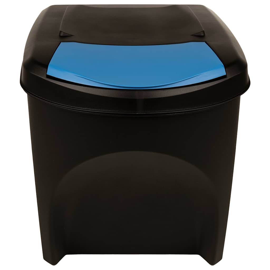 Stapelbare Mülleimer 3 Stk. Grau 75 L Polypropylen