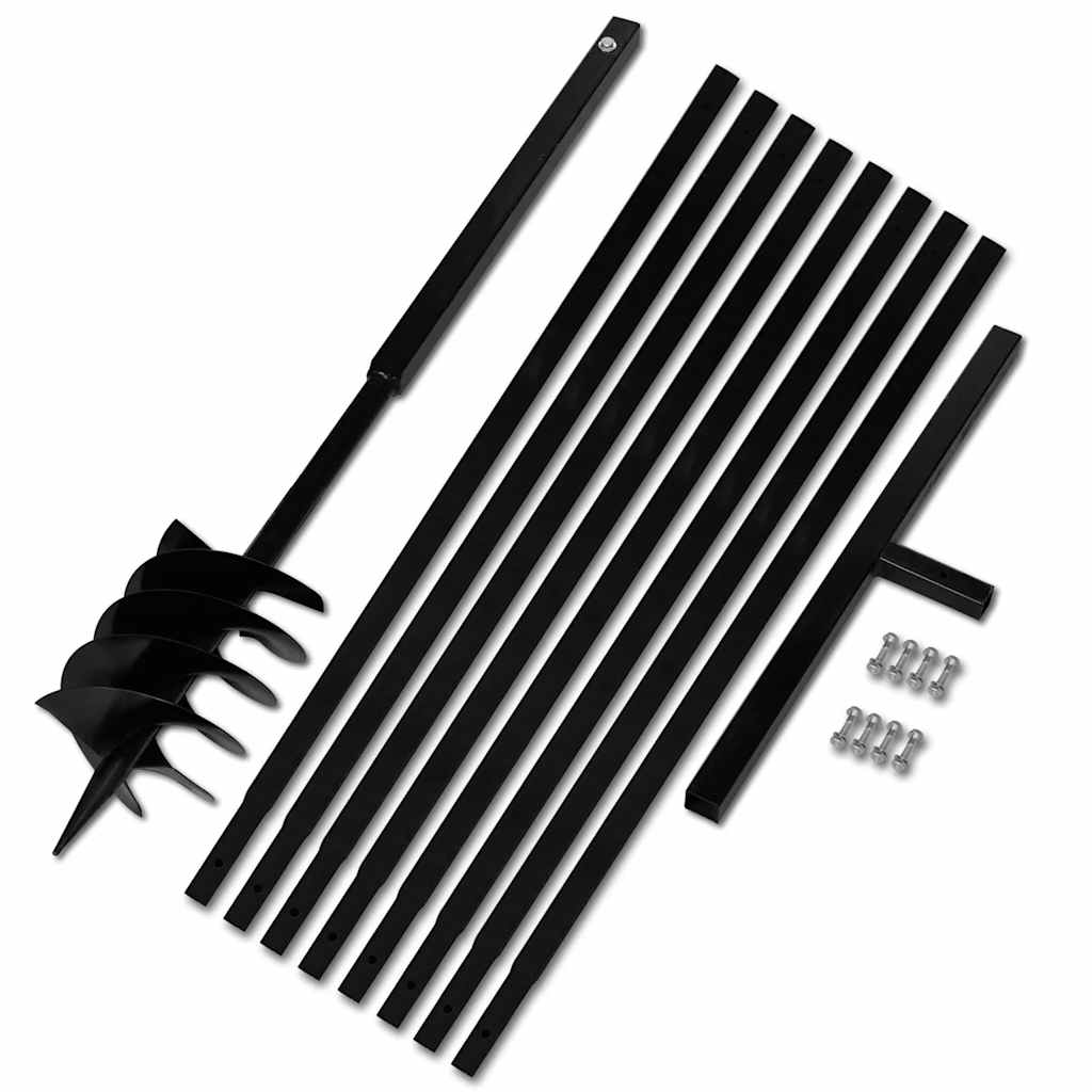 Erdbohrer mit Griff 100 mm Verlängerungsrohr 9 m