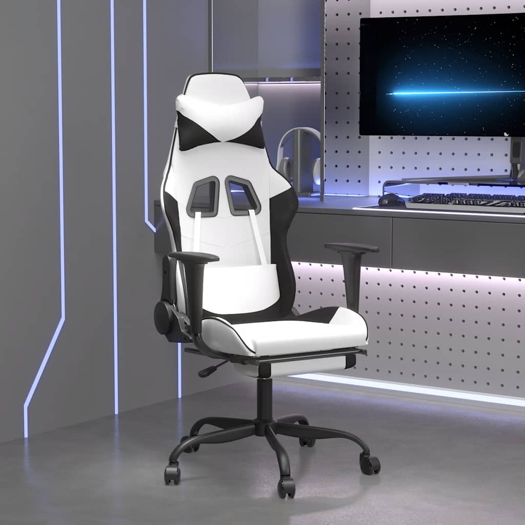 Gaming-Stuhl mit Massagefunktion Schwarz und Rot Kunstleder