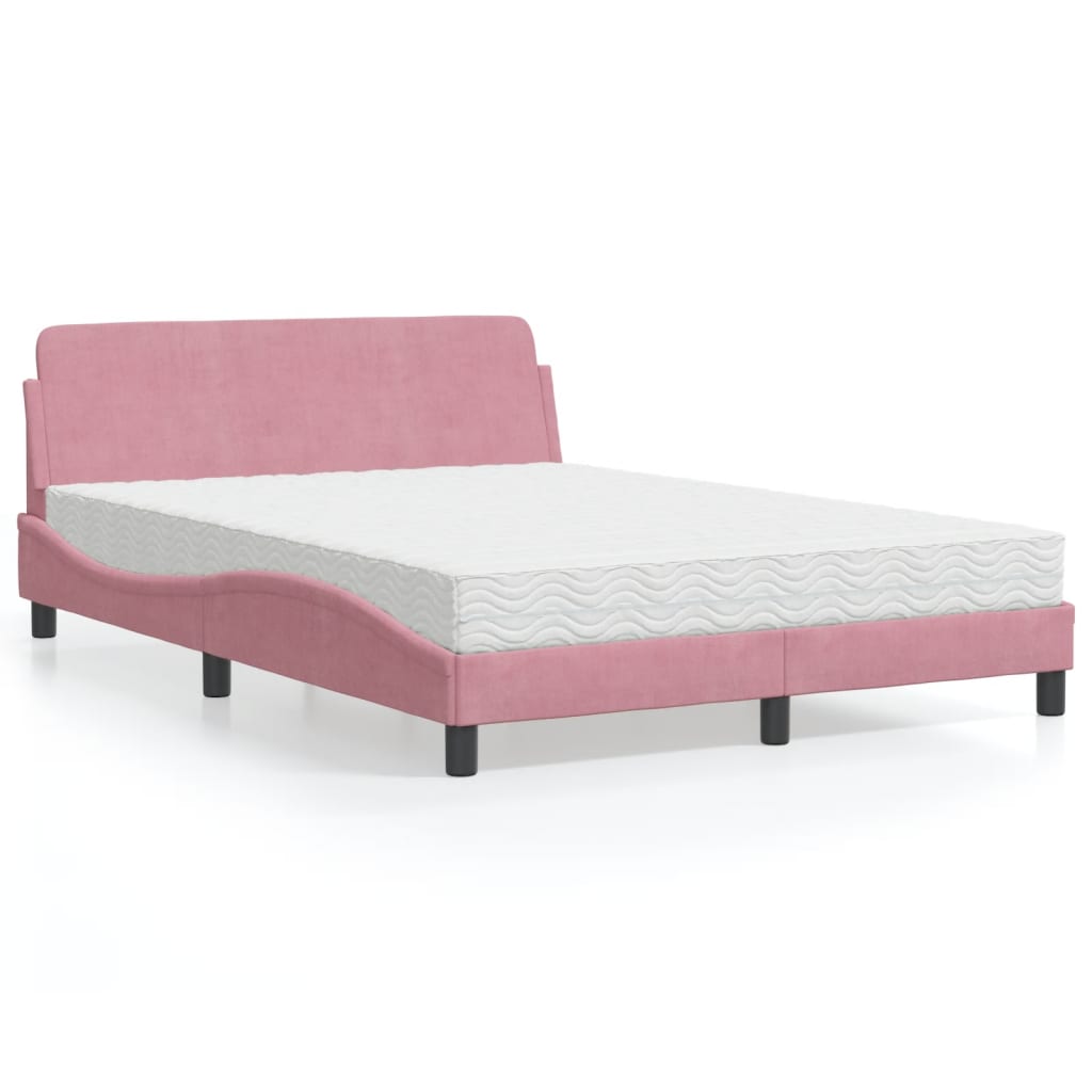 Bett mit Matratze "Dover" Hellgrau 80x200 cm Samt