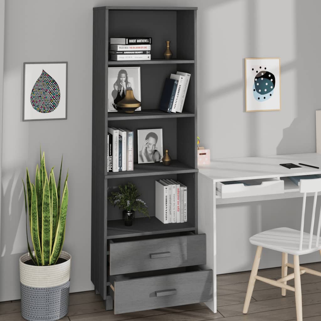 Highboard HAMAR Honigbraun 60x35x180 cm Massivholz Kiefer