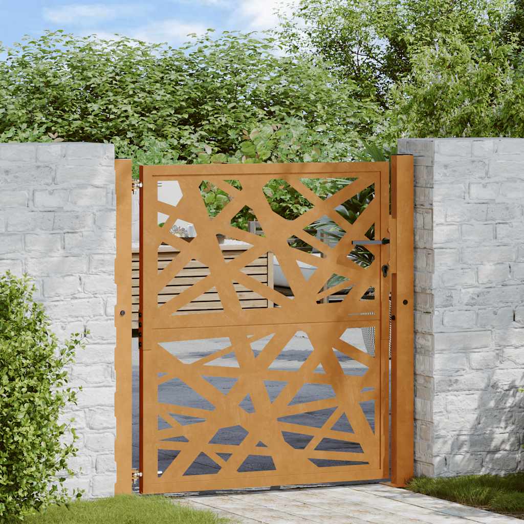 Gartentor Schwarz 100x100 cm Stahl Lichtdesign