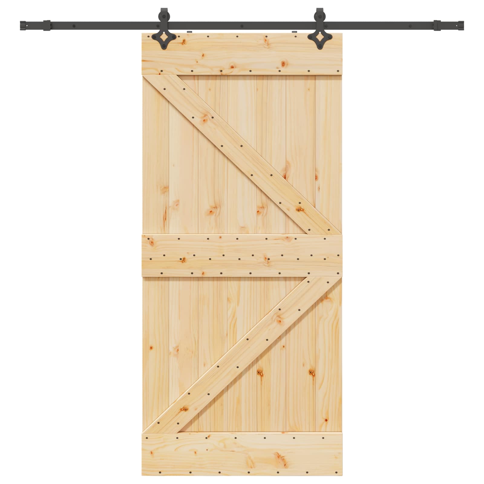 Schiebetür NARVIK Natürlich und Schwarz 70 x 210 cm (152,5 cm)