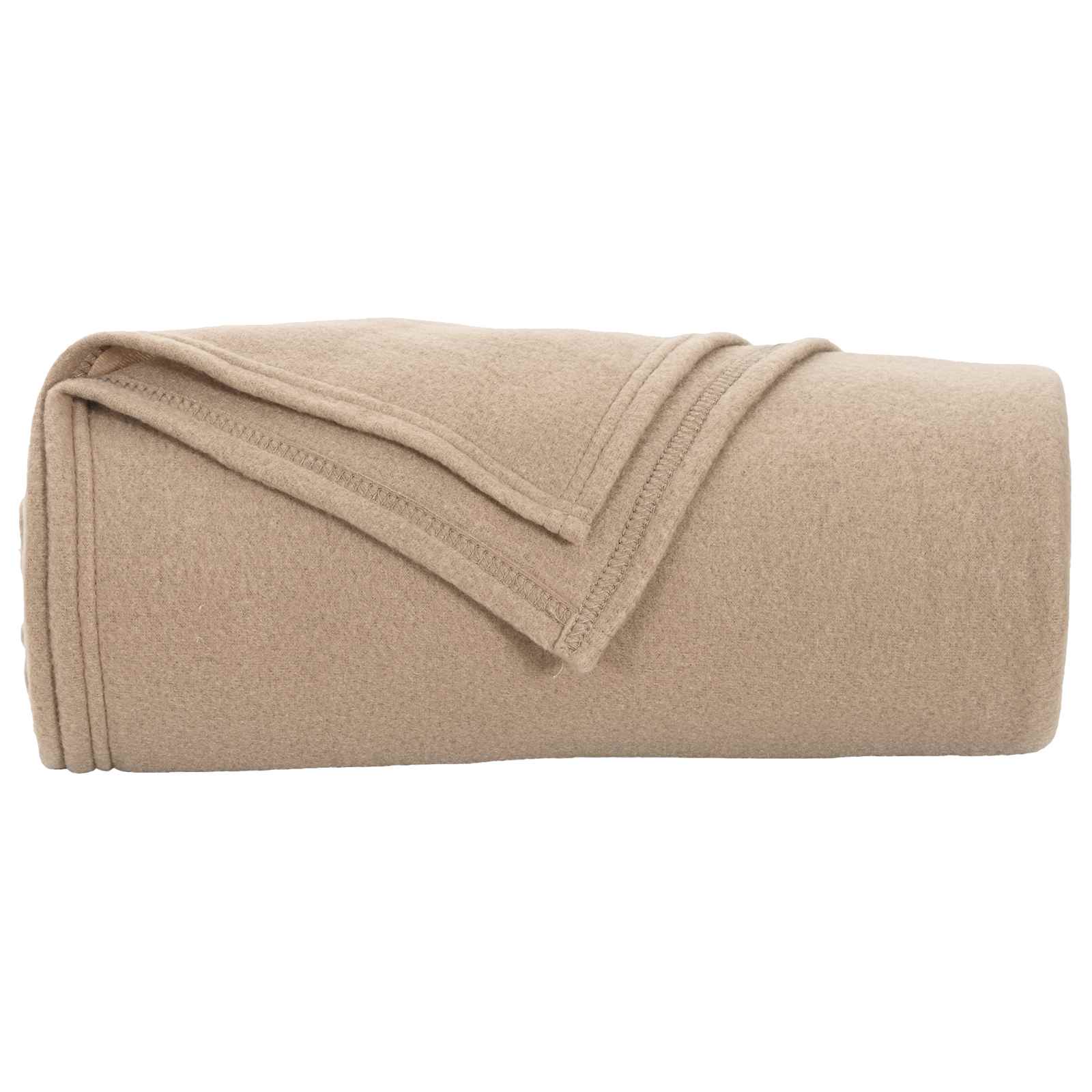 Überwurfdecke Beige 170 x 130 cm Fleece