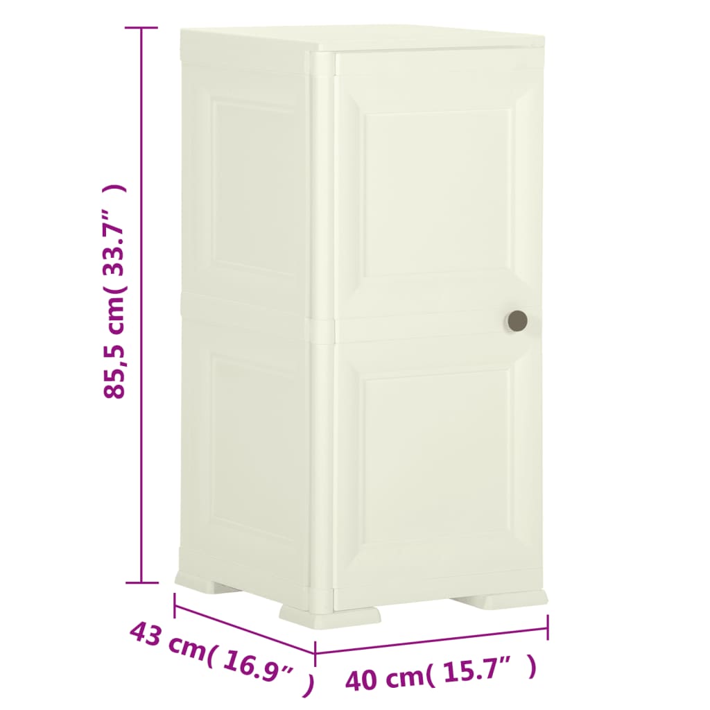 Kunststoffschrank 79x43x125 cm Holzdesign Vanilleeis