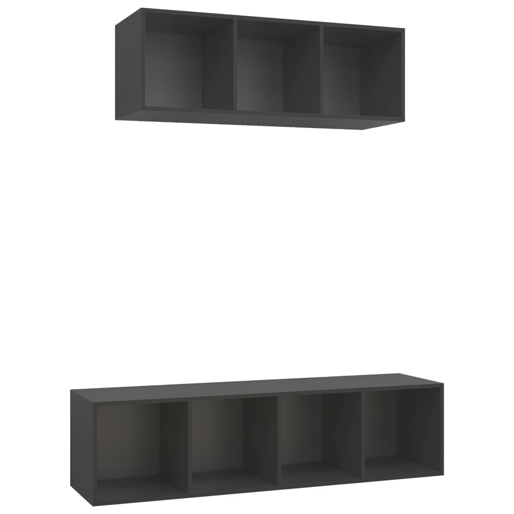 2-tlg. TV-Schrank-Set Weiß Holzwerkstoff