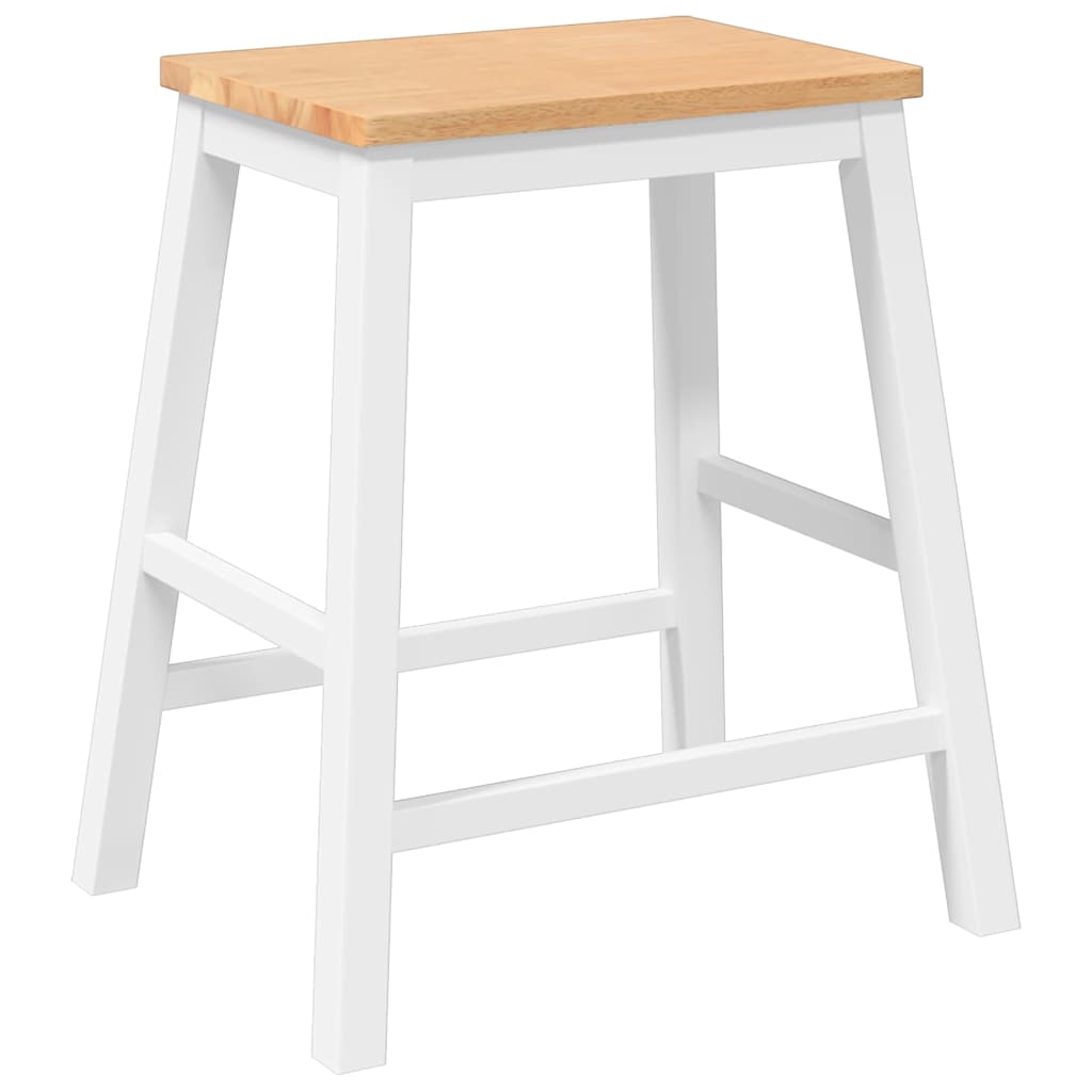 Barstühle mit Kissen 2 Stk. Braun Massivholz Gummibaum