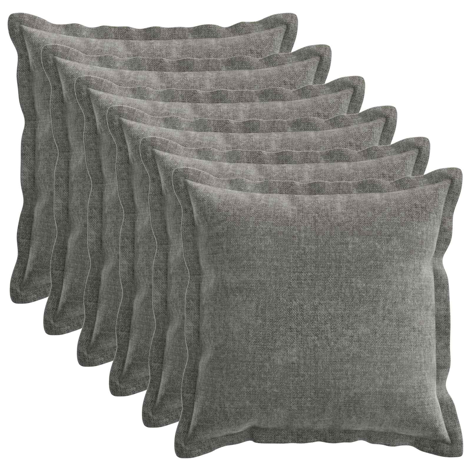Kissenbezug 2 Stk. HOUTEN Dunkelgrau 30 x 30 cm Chenille-Stoff