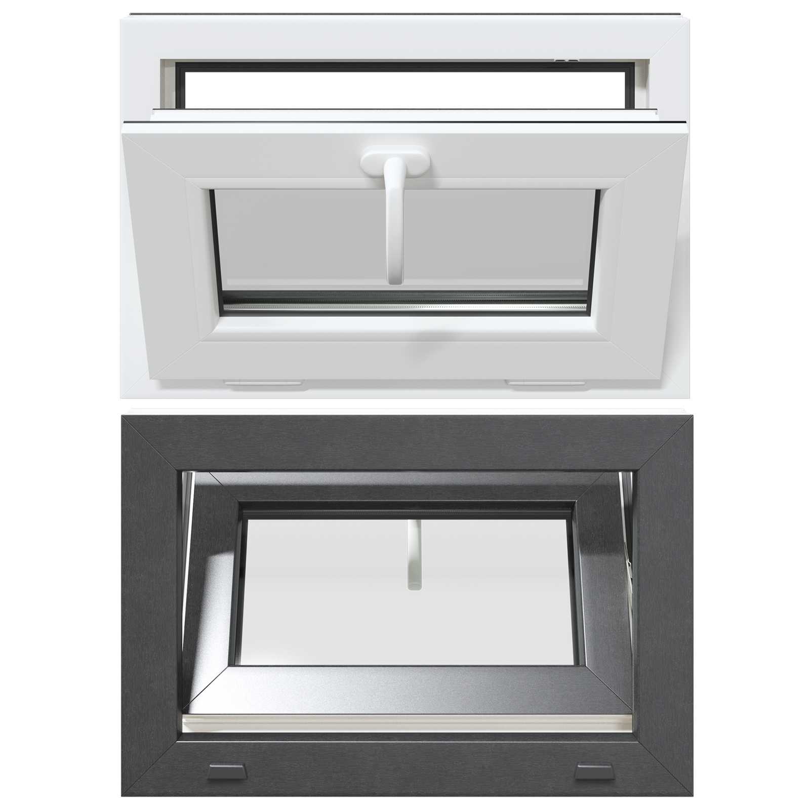 Kellerfenster RISOR 60 x 40 cm PVC und Glas Weiß