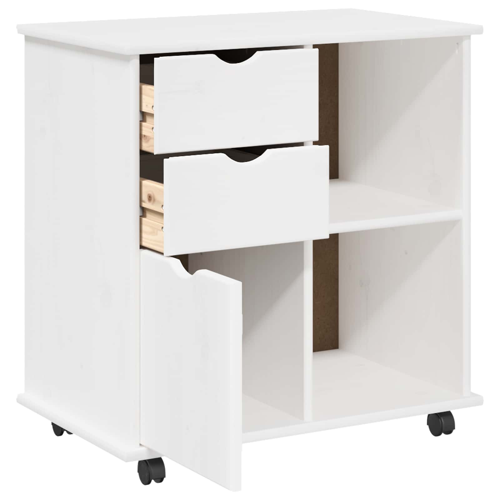 Rollschrank Honigbraun 63,5 x 39 x 65,5 cm Massivholz Kiefer
