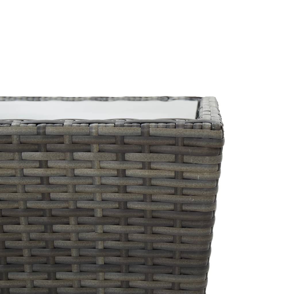 Beistelltisch Beige 41,5x41,5x44 cm Poly Rattan und Hartglas