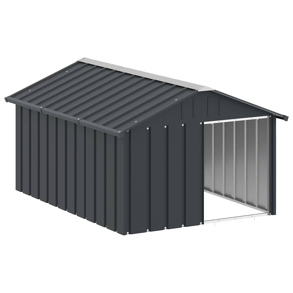 Hundehütte Anthrazit 116,5x103x81,5 cm Verzinkter Stahl