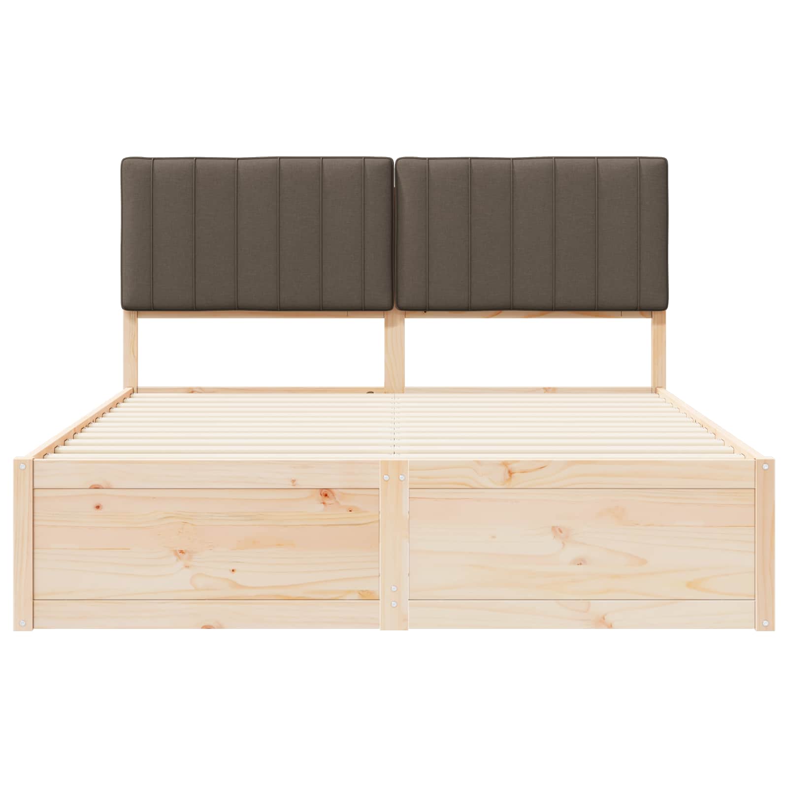 Bettgestell mit gepolstertem Kopfteil Hellgrau 200 x 200 cm