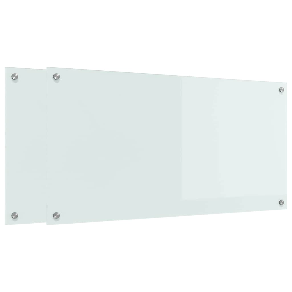 Küchenrückwand 2 pcs Weiß 70 x 40 cm Gehärtetes Glas