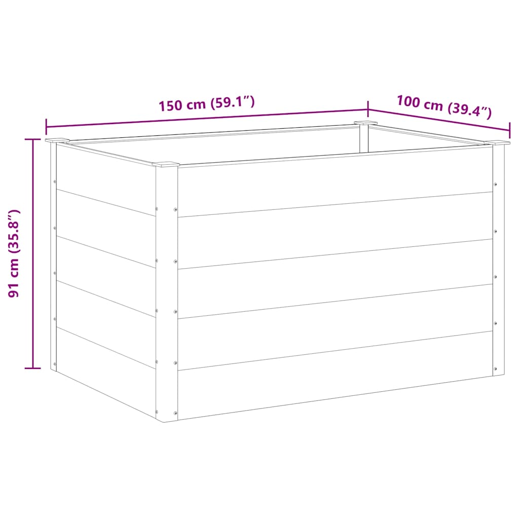 Garten-Hochbeet 200x50x54 cm WPC Grau
