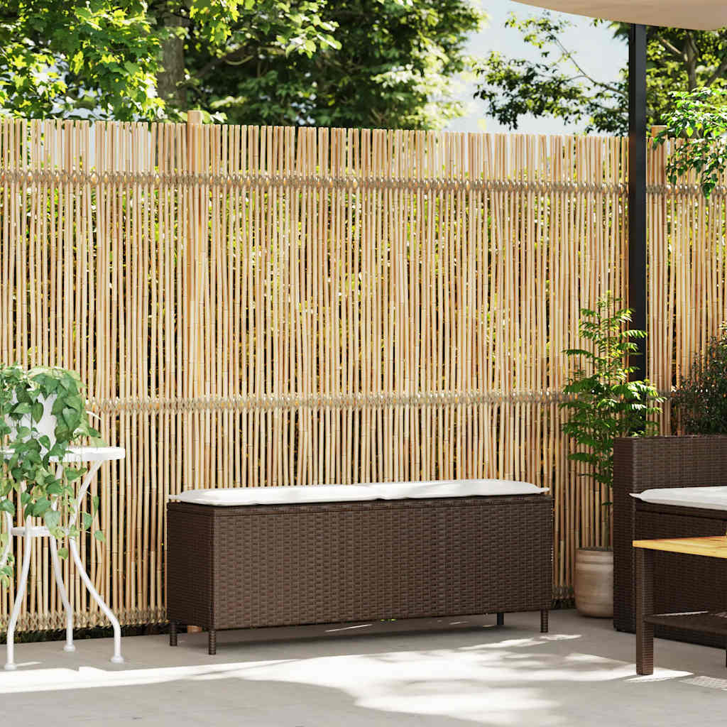 Gartenbank mit Kissen Schwarz 110x30x40,5 cm Poly Rattan