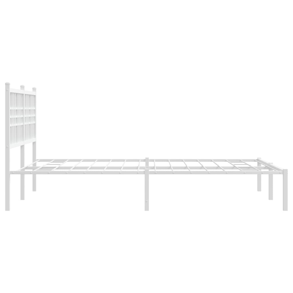 Bettgestell mit Kopf- und Fußteil Metall Schwarz 90x200 cm