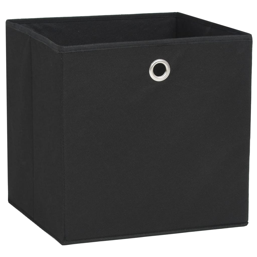Aufbewahrungsboxen mit Deckeln 10 Stk. 28x28x28 cm Schwarz