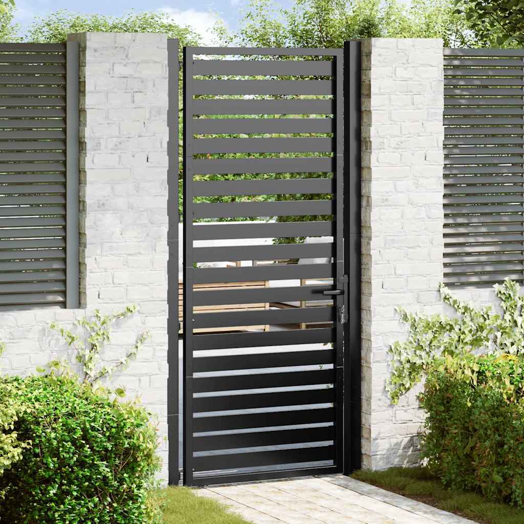 Gartentor Abschließbar Schwarz 100x100 cm Aluminium