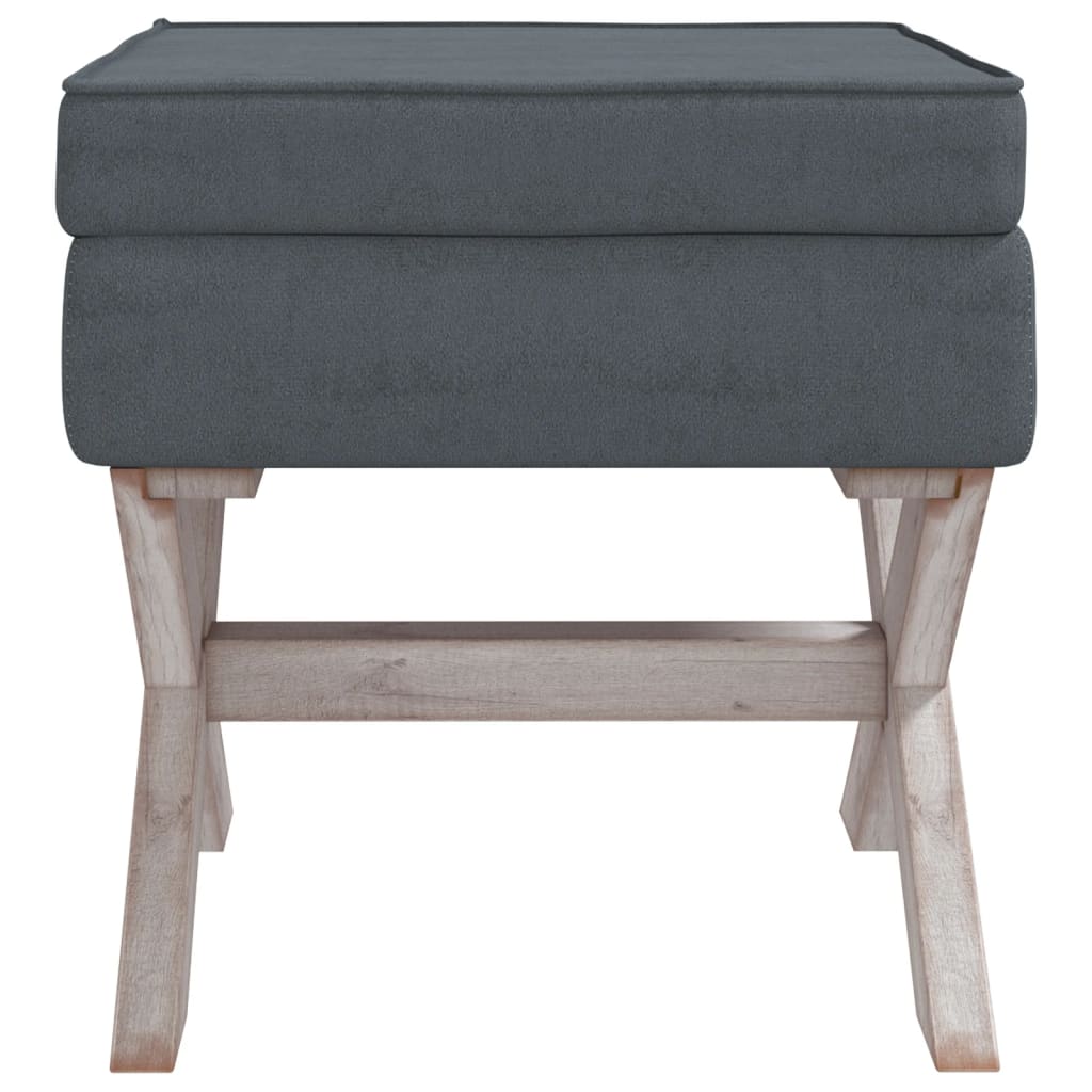 Hocker mit Stauraum Dunkelgrau 45x45x49 cm Stoff