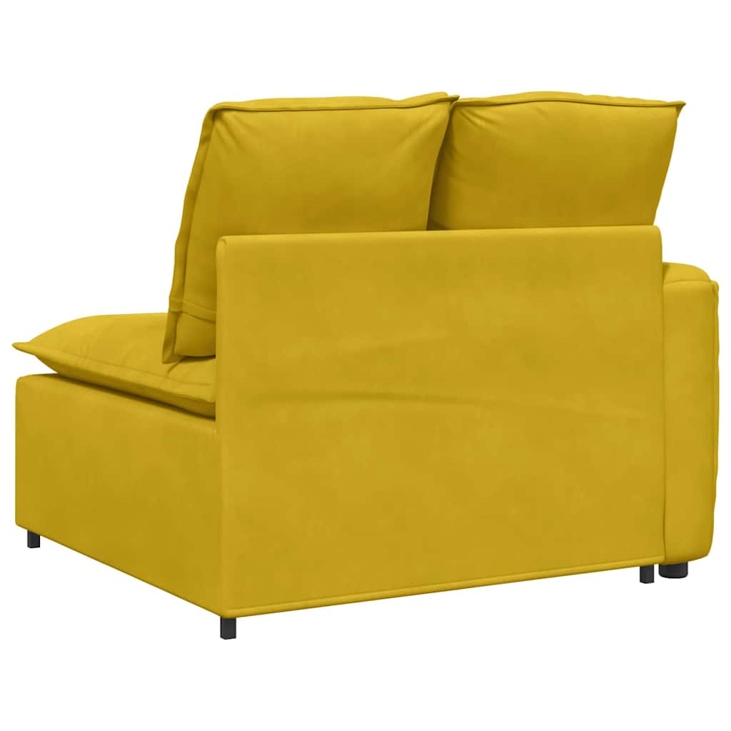 Modulares Sofa Endmodul mit Armlehne Kissen Blau 100 cm