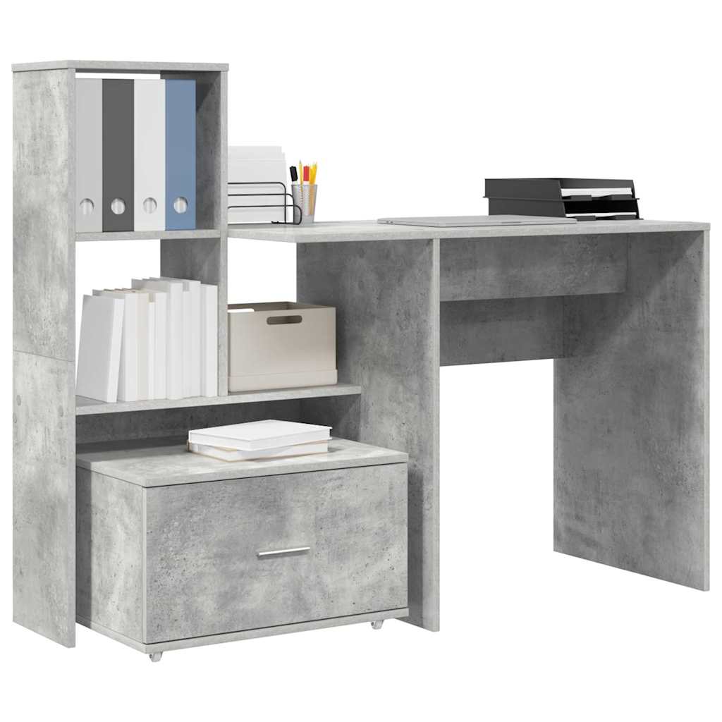 Schreibtisch mit Regal Weiß 131,5 x 50 x 106,5 cm Holzwerkstoff
