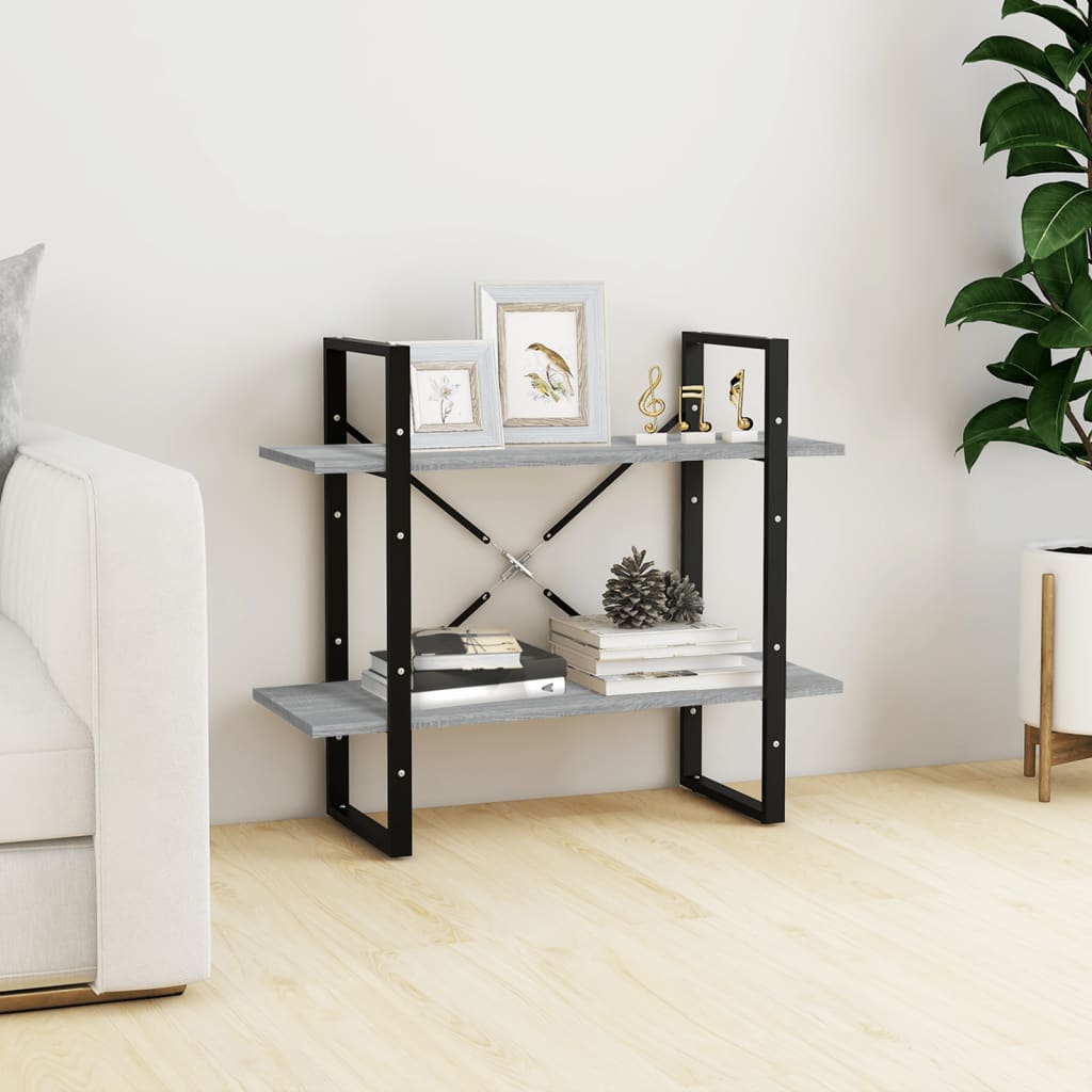Bücherregal 2 Fächer Weiß 80x30x70 cm Holzwerkstoff