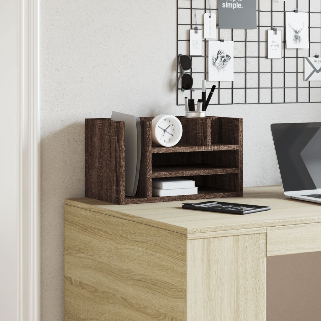 Schreibtisch-Organizer Weiß 44,5x24x25 cm Holzwerkstoff
