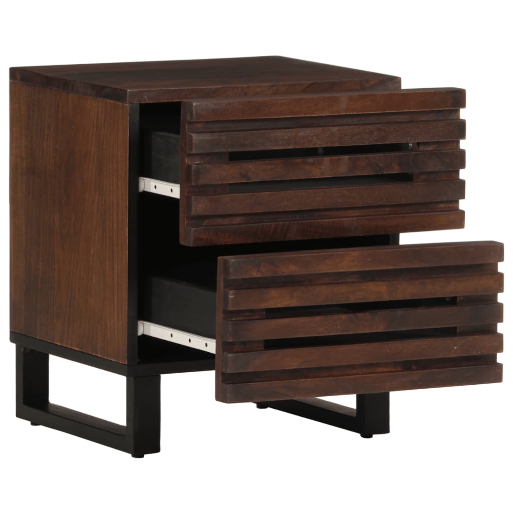 Nachttisch 40x34x46 cm Raues Mangoholz