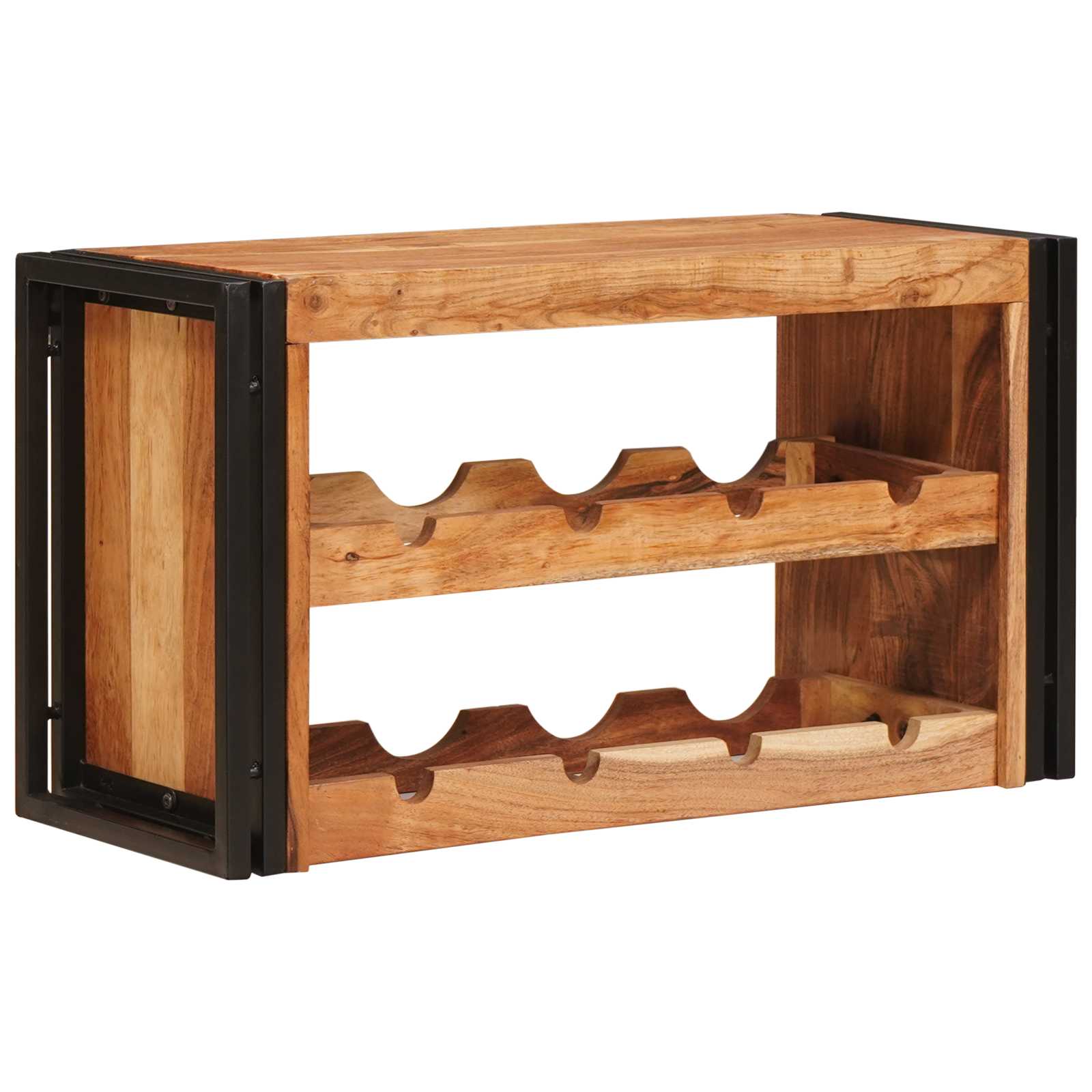 Weinregal Braun 60 x 45 x 33 cm Massives grobes Mangoholz