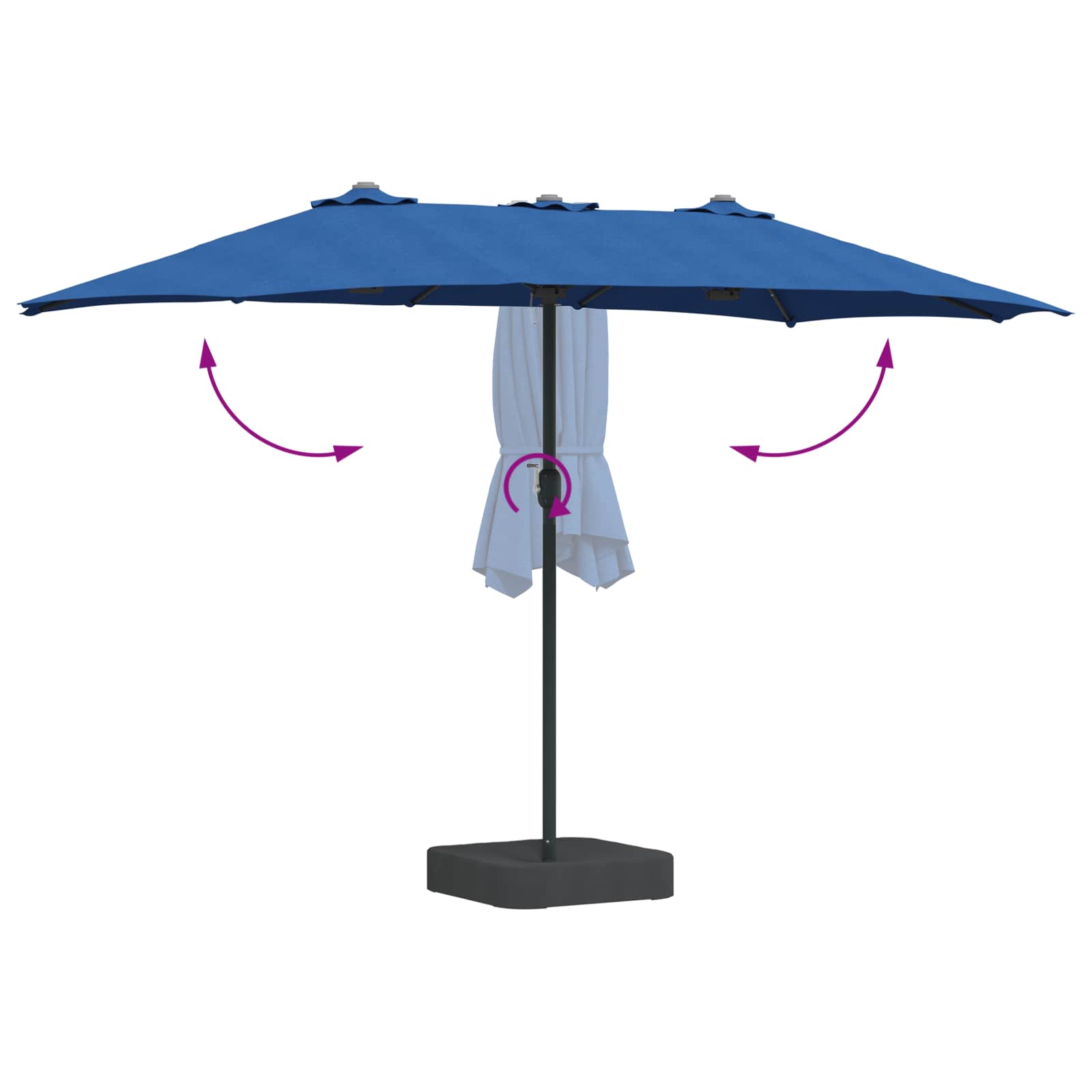 Garten-Sonnenschirm Sand und Anthrazit 385 x 209 x 244 cm
