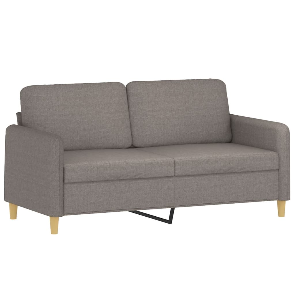 2-Sitzer-Sofa mit Zierkissen Braun 120 cm Stoff