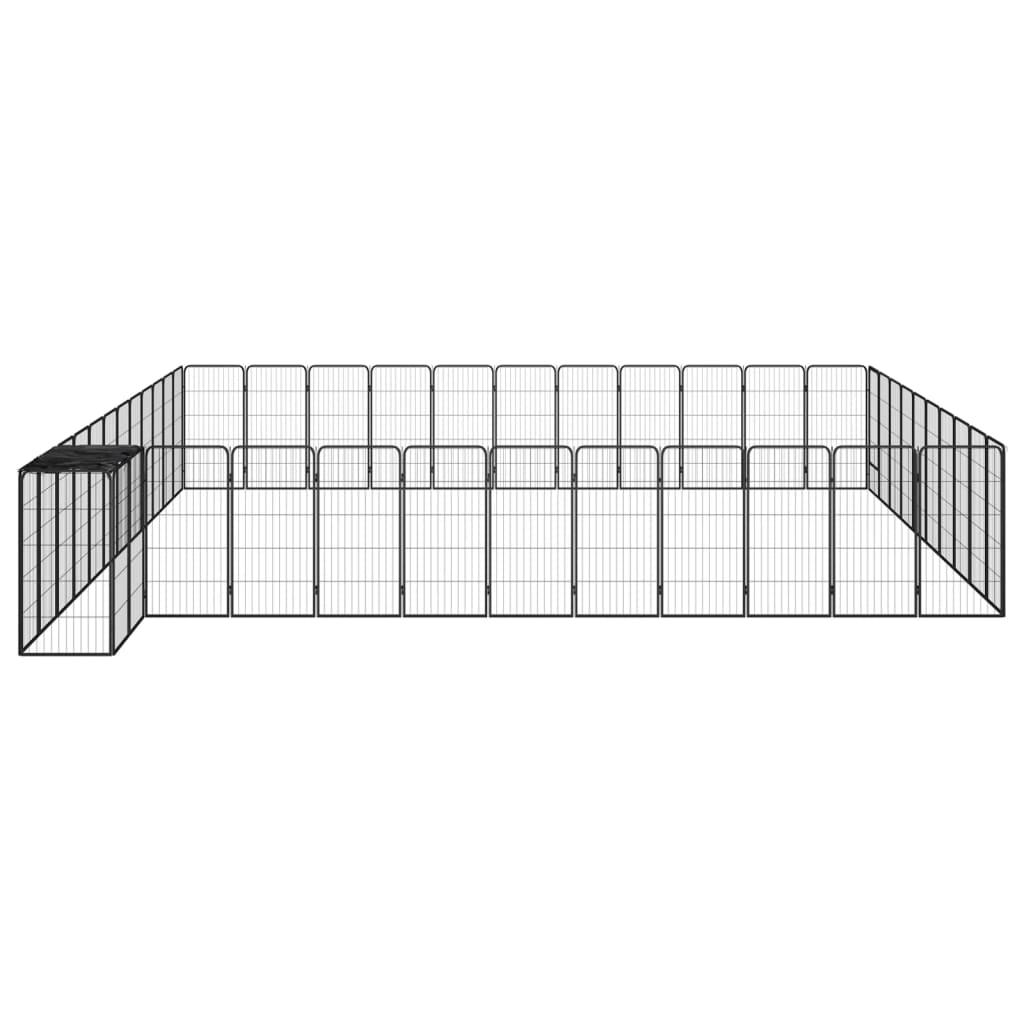 6-tlg. Hundelaufstall Schwarz 50x100cm Stahl Pulverbeschichtung