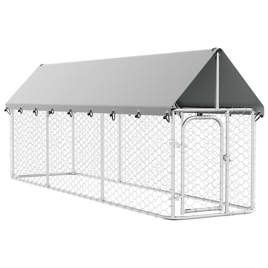 Outdoor-Hundezwinger mit Dach 400x200x150 cm