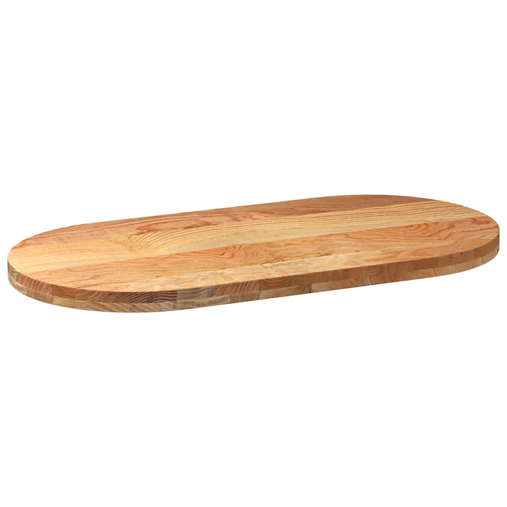 Tischplatte 80x40x2 cm Massivholz Eiche Oval