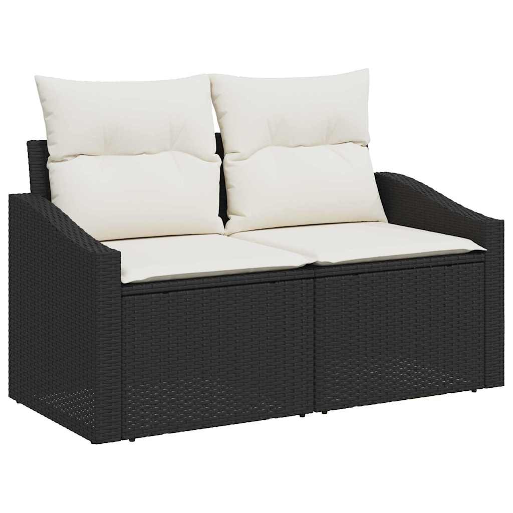 Garten Essgruppe mit Kissen 7 pcs Schwarz und Creme
