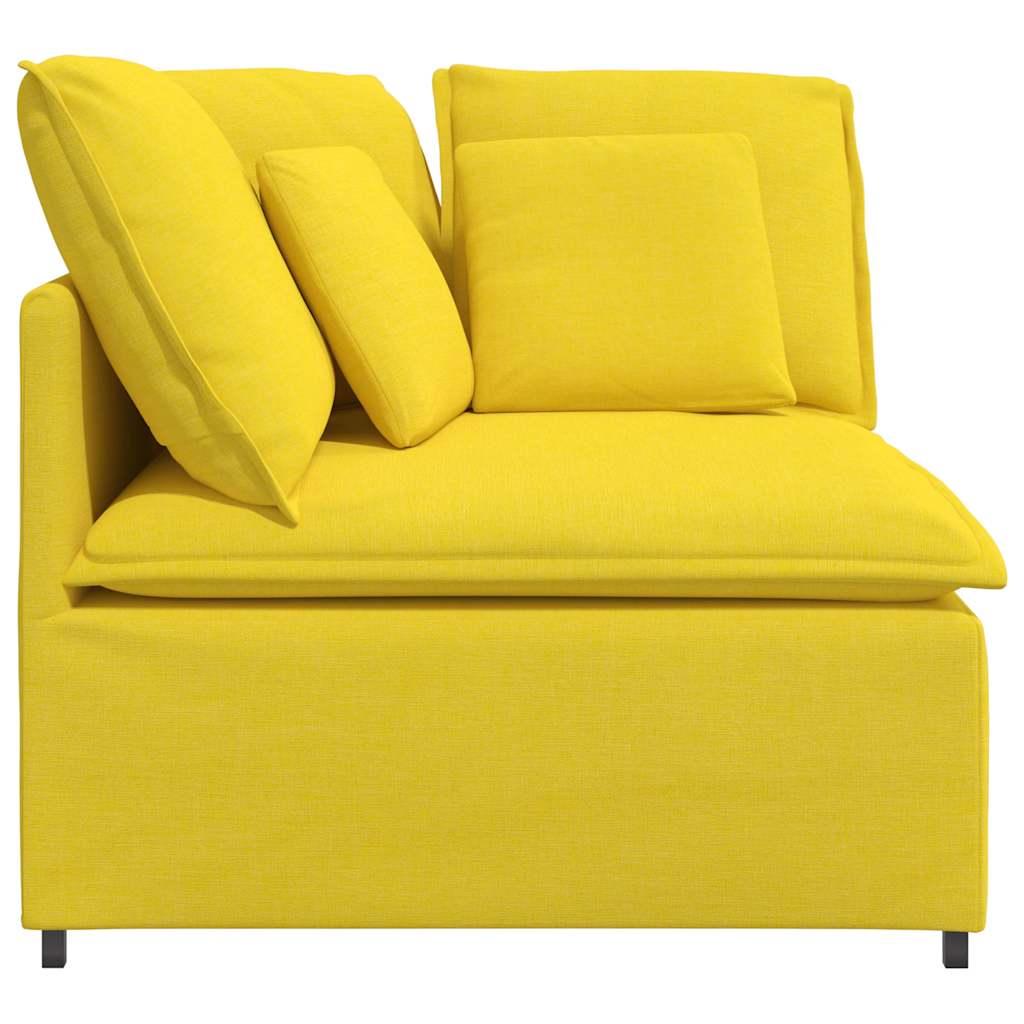 Modulares Sofa Endmodul mit Armlehne Kissen Hellgrau 100 cm